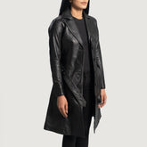 Sator Black Leather Coat Jacket